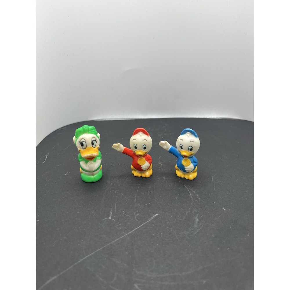 Vintage 1970s Walt Disney Lot of 3 Donald Daisy Duck Pencil Topper Mini Figures